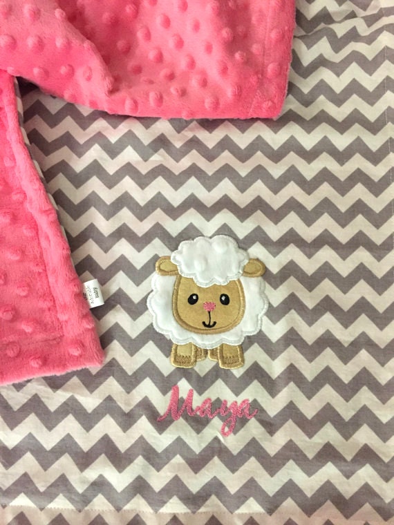 Lamb Baby Blanket Sheep Baby Blanket Personalized Lamb