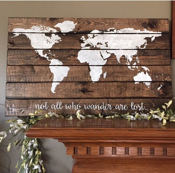 World Map Pallet World Wood Sign Explore World Map America