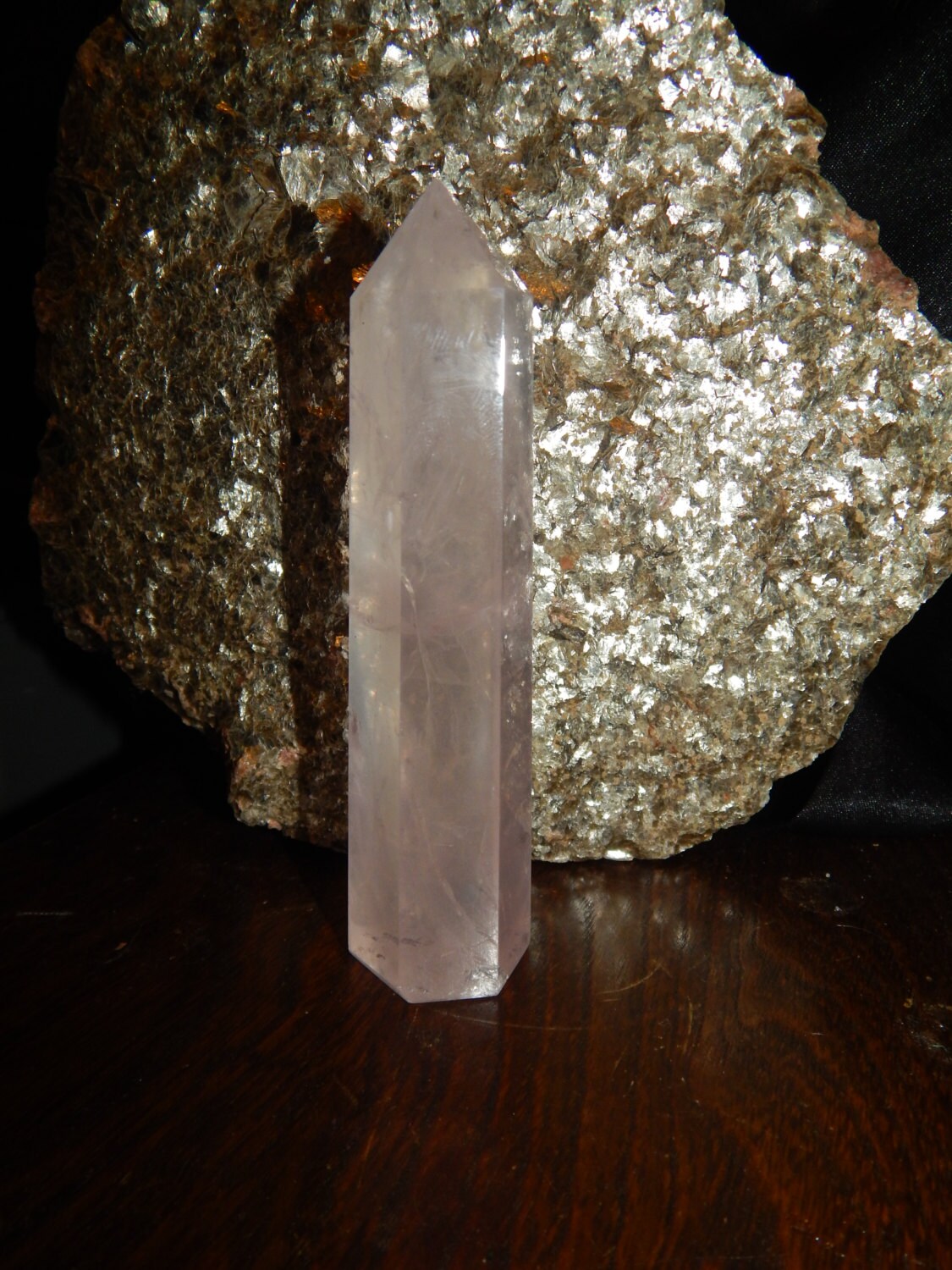 Genuine ROSE QUARTZ Tower Rose Quartz Gemstone Wand Point