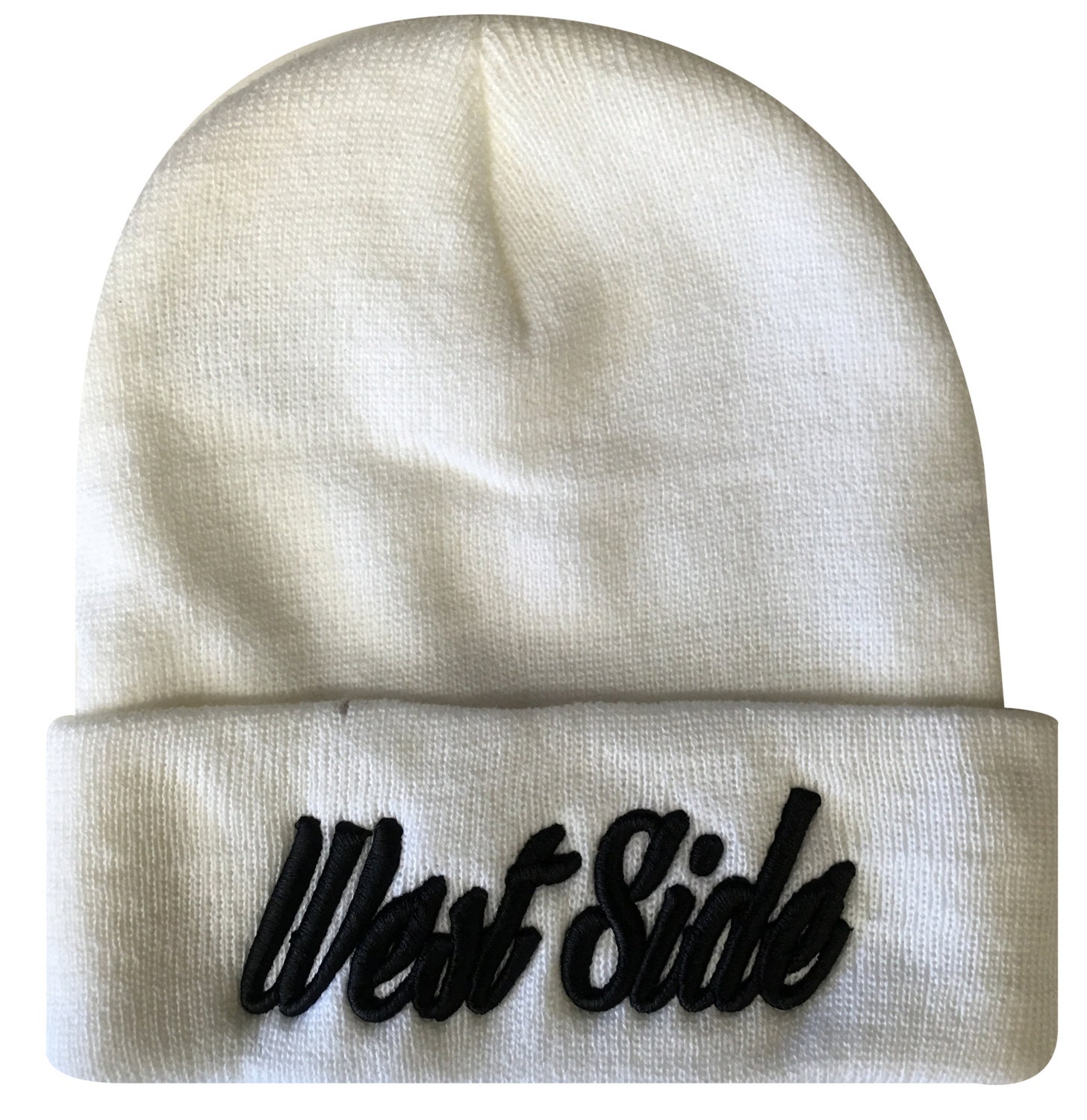 New West Side Embroidered Cuffed Beanie Skull Cap Hip Hop Hat