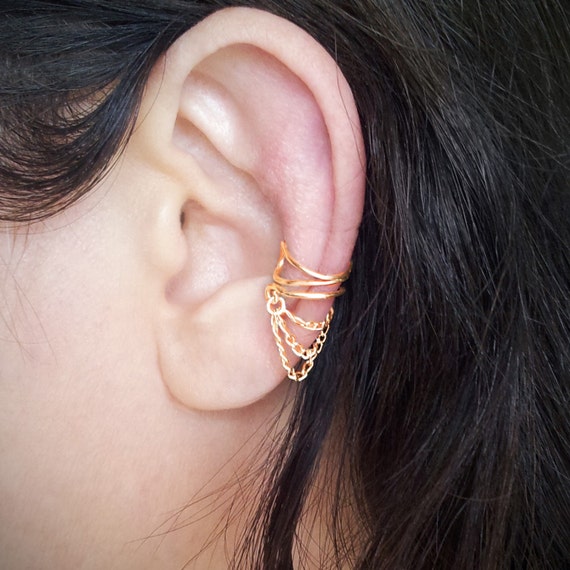 Gold Chain Ear Cuff Gold plated Chain Ear Wrap