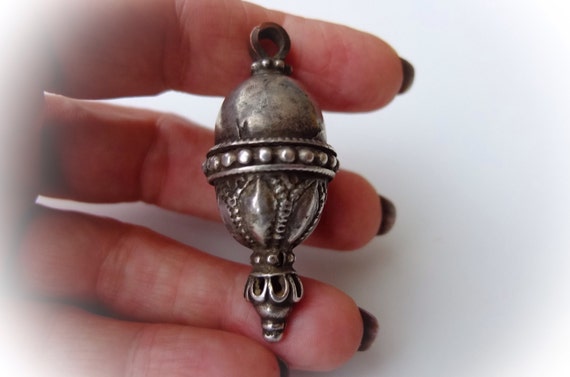 Large Antique Silver Tribal Tikka Head Ornament from Madhya