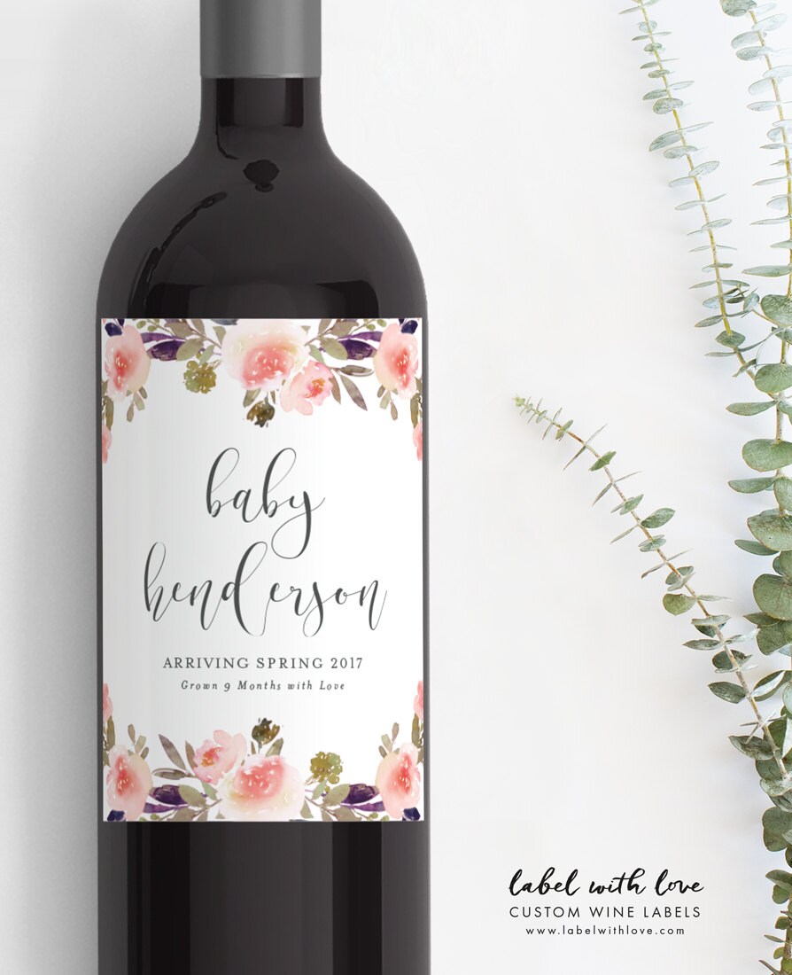 Pregnancy Announcement Baby Announcement Wine Bottle Label