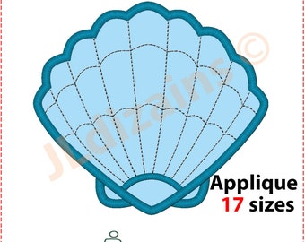 Sea Shell Applique Design. Sea Shell embroidery design. Seashell embroidery design. Seashell applique design. Machine embroidery design.