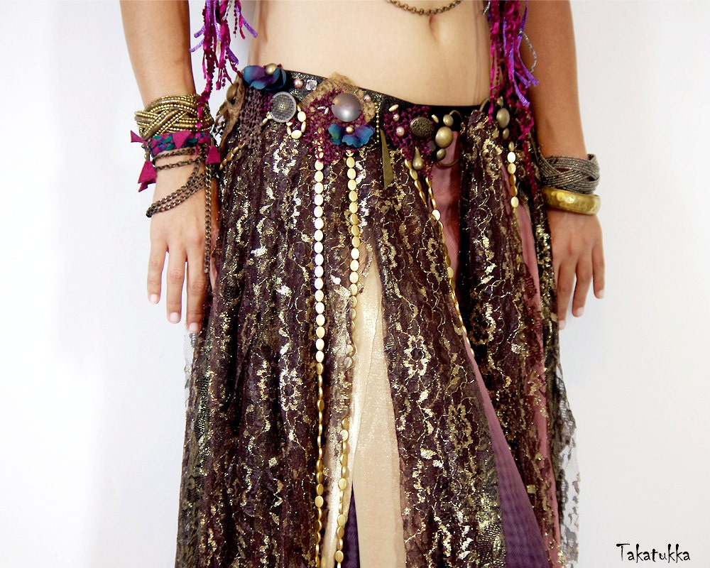 Tribal Fusion Belt Bellydance Costume Fringe Belly Dance