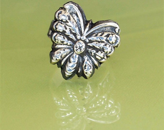 Butterfly, Butterfly Ring, Statement Ring, Sterling Silver Ring, Boho Butterfly Ring, Butterfly Jewelry, Floral Butterfly, Bohemien Ring