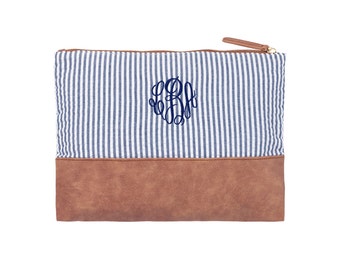 Large Cosmetic Bag- FREE Personalization, Monogrammed Cosmetic Bag- Extra Large Accessory Bag-Personalized Bag, Bridesmaid Gift, Make-up bag