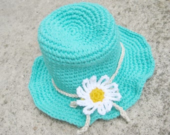 Summer baby hat crochet pattern, Turquoise hat pattern in 4 sizes, Baby crochet hat PDF pattern