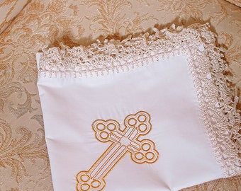 Christening blanket Embroidered baby blanket Personalized Baptism gift for godson for goddaughter for godchild baptism gift boy gift girl