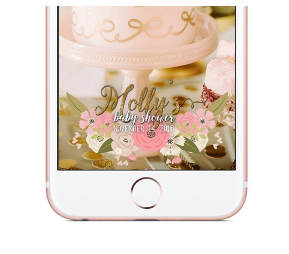 Custom Snapchat Geofilter Baby Shower Snapchat Filter Pink