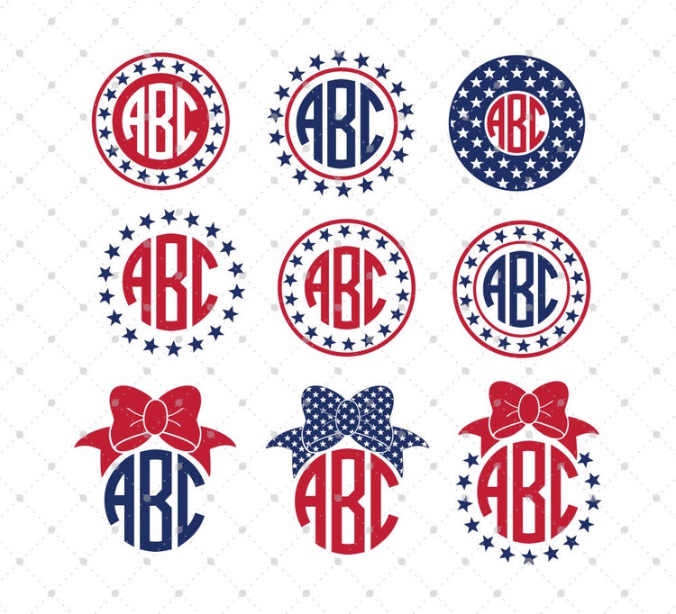 Download 4th of July Monogram Frame svg cut files 4th of by SVGCutStudio