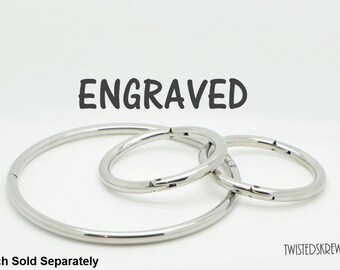 BDSM Collar ENGRAVED locking day collar anklet bracelet or cuff submissive slave rolled Stainless Steel discrete ddlg cuckold men women