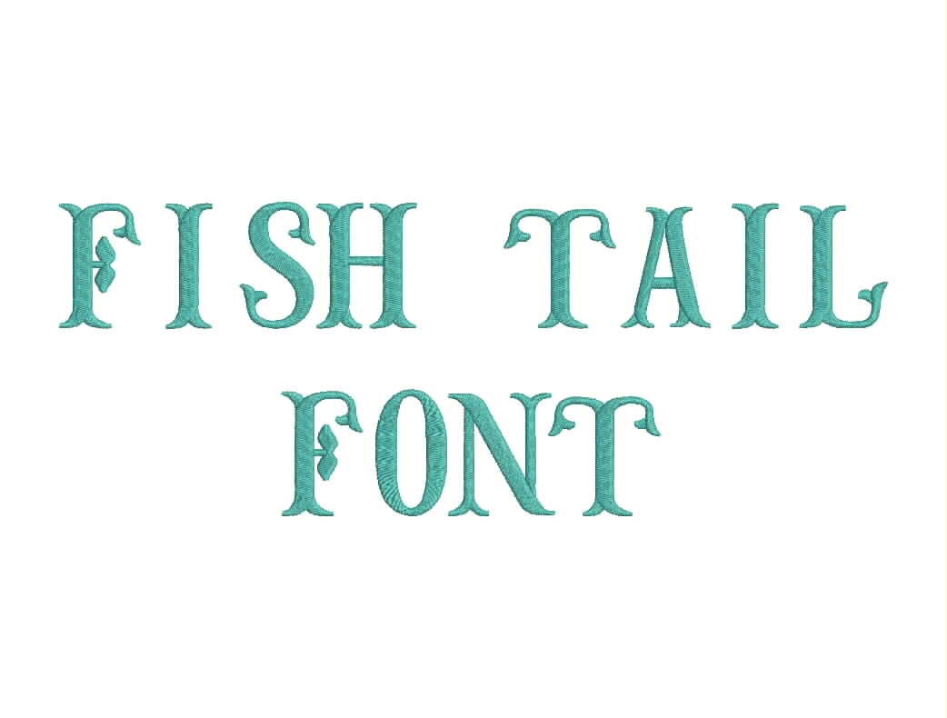 Fish Tail Font Machine Embroidery Designs 3 Size Monogram Font BX 