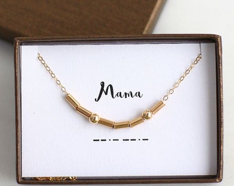 Mama Necklace, Mother Necklace, Morse Code Necklace, Mothers Necklace, Mama Morse Code Necklace, Morse Code Jewelry, Morse Code Necklace