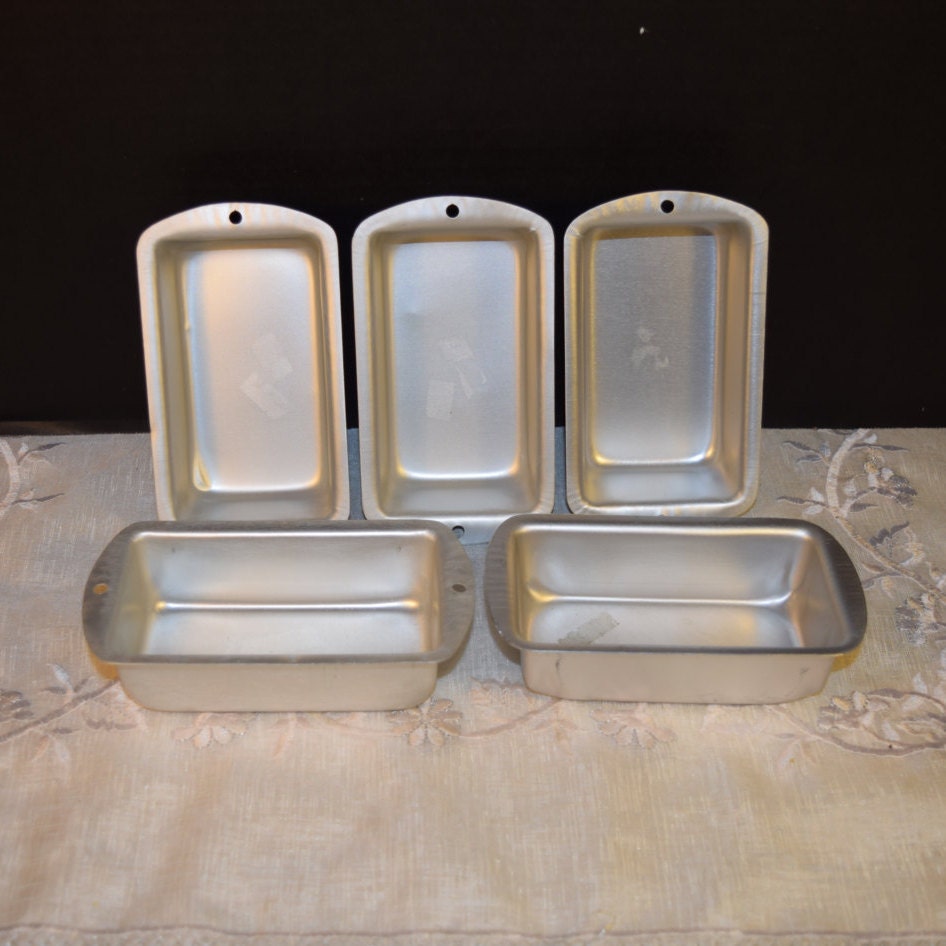 Mini Baking Pans 5 Individual Loaf Pans Vintage Bakeware Metal