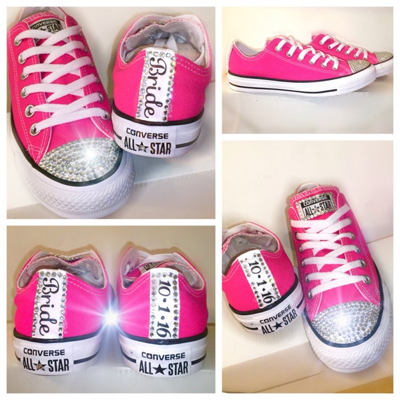 Women's HOT Pink RARE COLOR chucks Converse all by CrystalCleatss