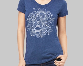 Bee, Bee Tshirt - flowers, save the bees, graphic tees for women, screen print, cool t shirts, womens tshirts, graphic tee