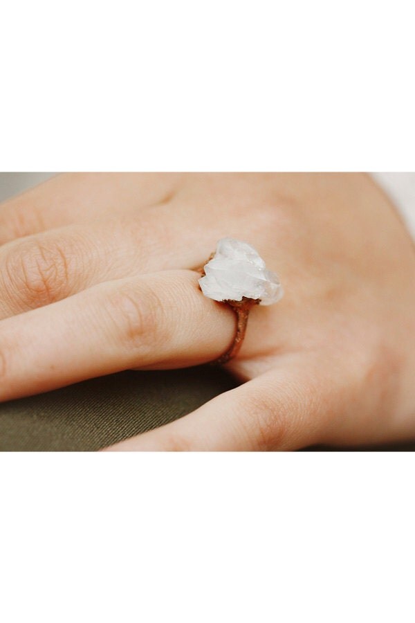 Boho Rings Unique Engagement Ring raw stone ring promise