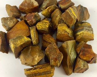 Raw Tigers Eye Bulk Rough Tigers Eye Rough Natural Raw - Tumbling, Crystal Healing Stone, Reiki, Wrapping, Polishing - GemCity Materials