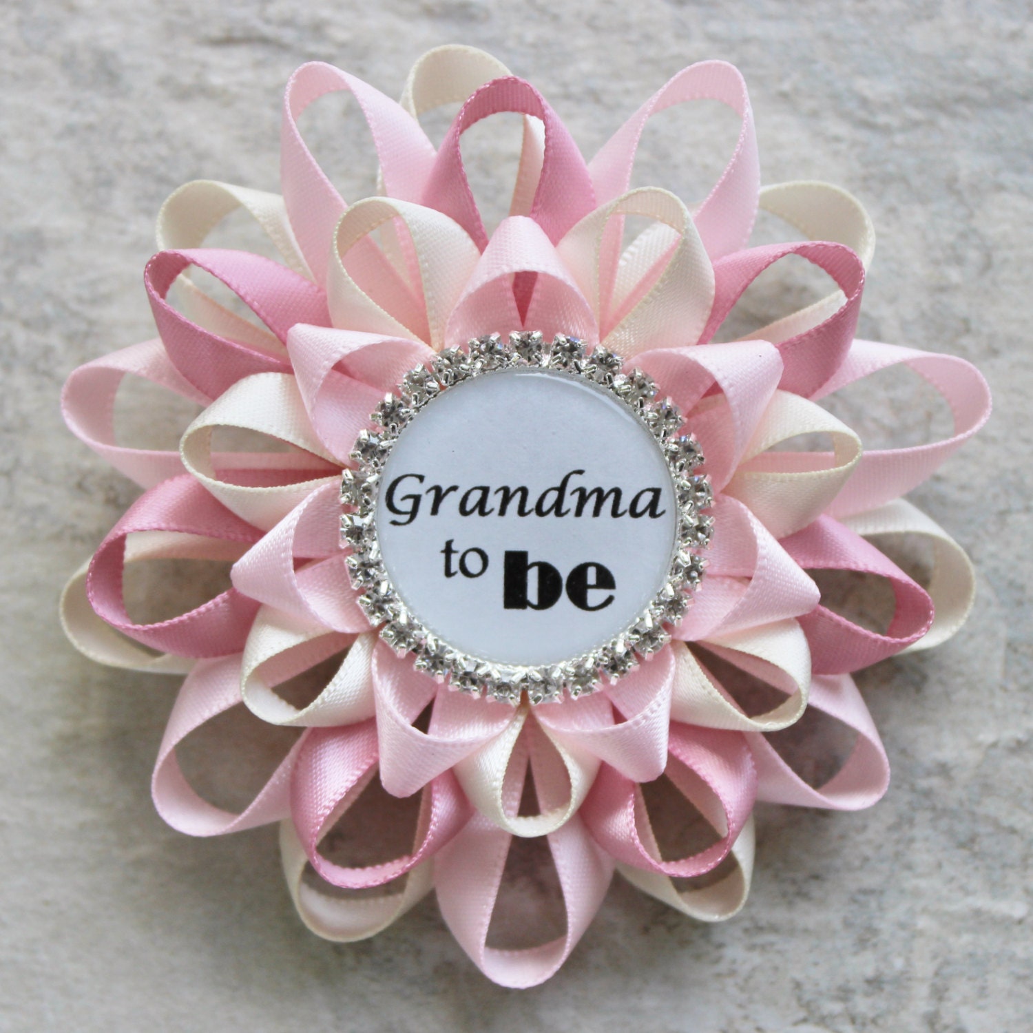 Grandma To Be Baby Shower Pin - Yellow Flower & Black Ribbon Corsage For Nona