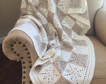 Crochet Blanket Pattern - Arielle's Square - Crochet Baby Blanket Pattern - Easy Granny Square Pattern - Throw Afghan - Crochet Patterns