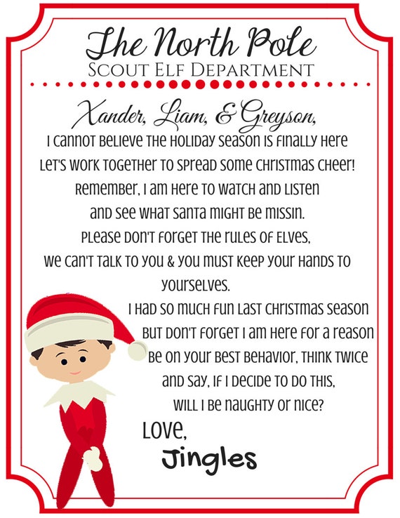 Items Similar To Elf Return Letter - Elf Arrival Letter - Elves Coming 