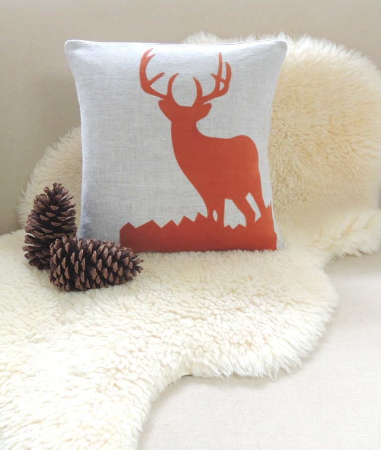 Deer Pillow Cover Cabin Chic by VixenGoods on Etsy