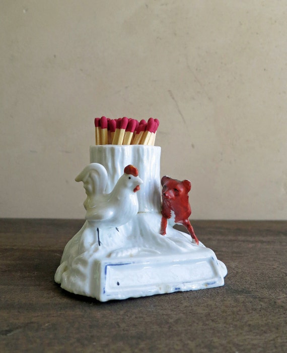 Items similar to Antique Victorian Match Stick Holder and Striker