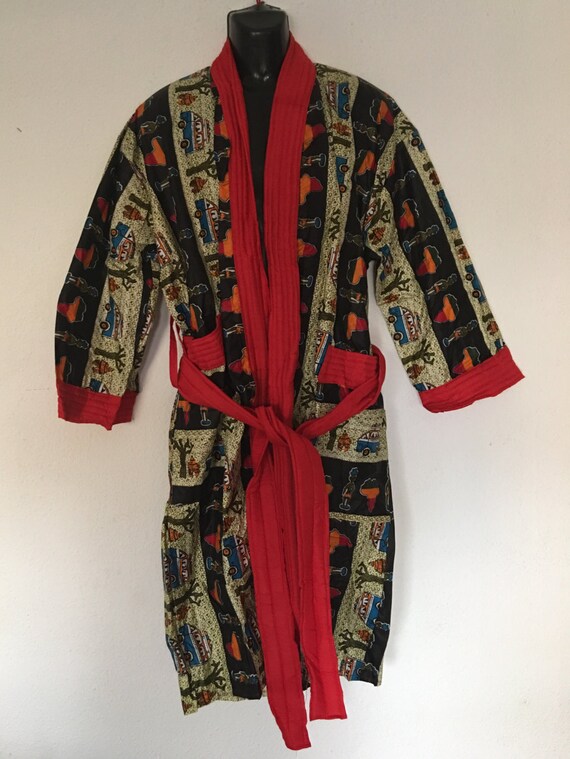 African Print Women's Bathrobe Men's Bathrobe Kimono