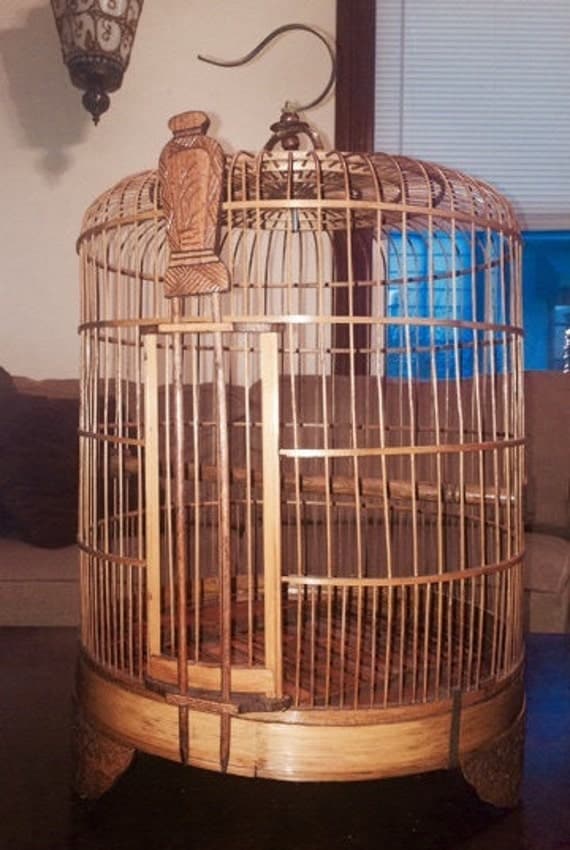 Antique Bamboo Bird Cage
