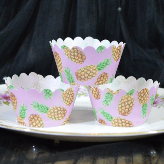 Edible Cupcake Wrappers Purple Pineapple by WicksteadsEatMe