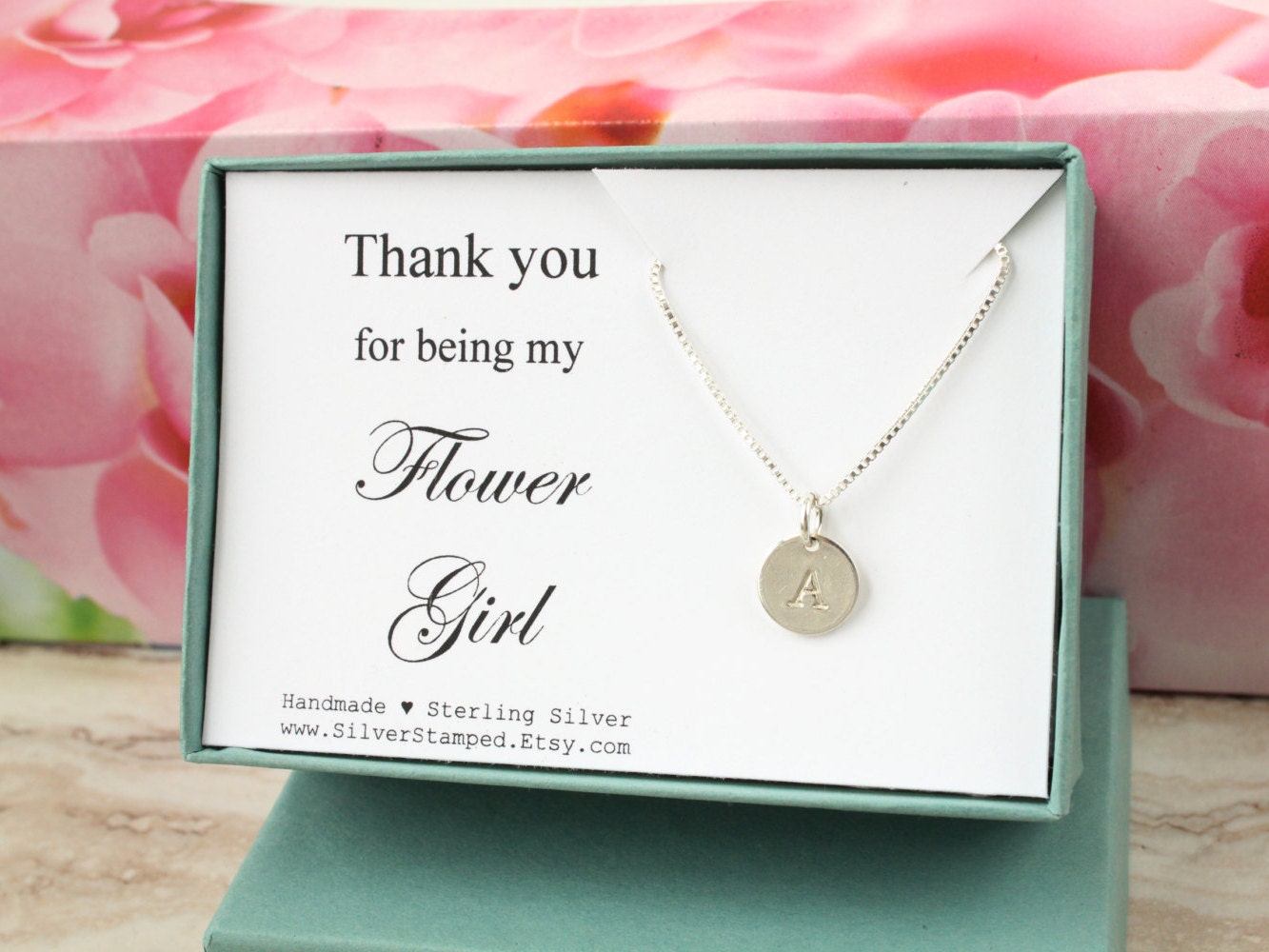 Thank you for being my Flower Girl thank you gift sterling