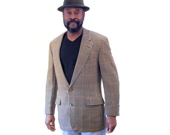 90s Brooks Brothers Blazer, Houndstooth Sport Coat, Made in USA Brooks Bros Wool Blazer, Brooks Brothers Jacket, Size 40R