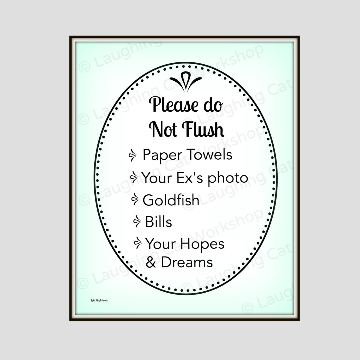 Funny Bathroom print flush toilet art funny bathroom wall