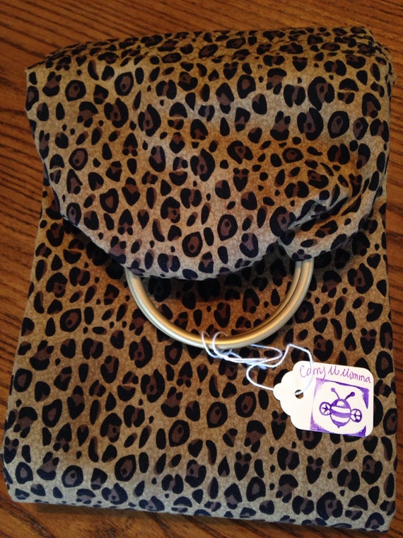 Ring sling for your pet This leopard print is 100% cotton and