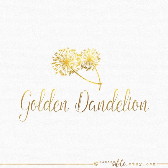 Gold Dandelion  Logo  Design Dandelion  Flower Dandelion 