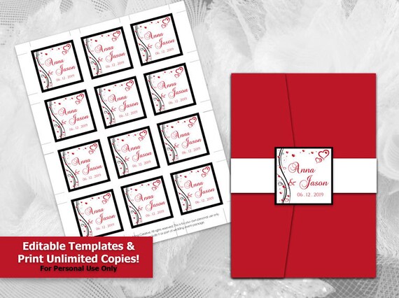 DIY Printable Wedding Seal Favor Tag Template Editable MS Word file ...