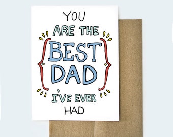 Best Dad Ever Card, Funny Father's Day Card, Best Dad Card, Card for Dad, Best Dad Award Card, Best Dad I've Ever Had, Father's Day Card