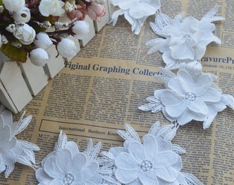 3D Venice lace Trim Exquisite Rose Flower Embroidered Floral Lace 4.72 Inches Wide 1 Yard YL317