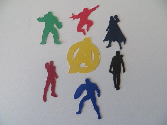 Avengers Confetti - Set of 140 - Handmade - Spiderman, Captain America, Thor, Hulk, Iron Man, Hawkeye - Party Decor - Table Confetti Il_570xn