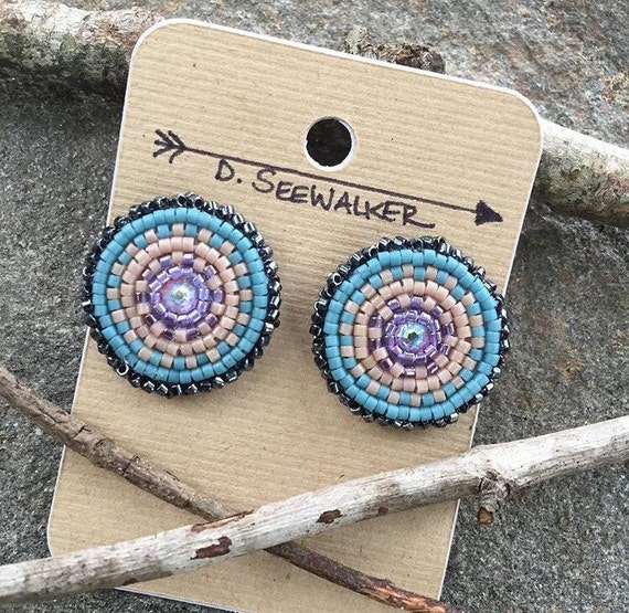 Native Americanmade Beaded Stud Earrings