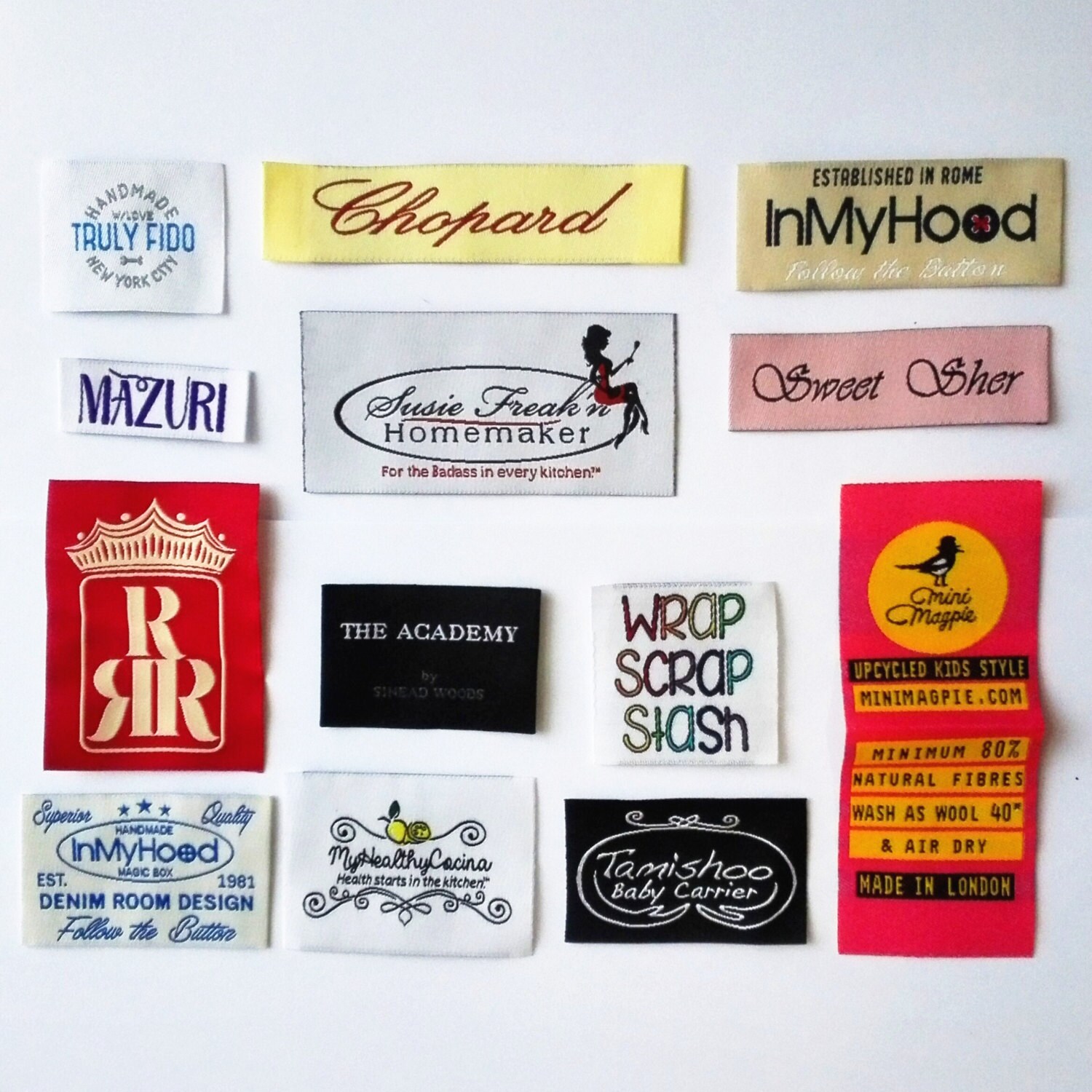 Free Shipping 100 Pieces Custom Woven Labels Garment Main Size