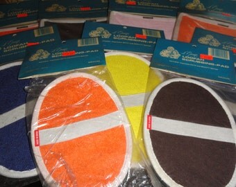 Mid Century L'Eponge LOOFAH (9) Scrubbing-Mitts & Scrubbing Pads Natural Vegetable Bath And Beauty Sponges In Their Original Packaging