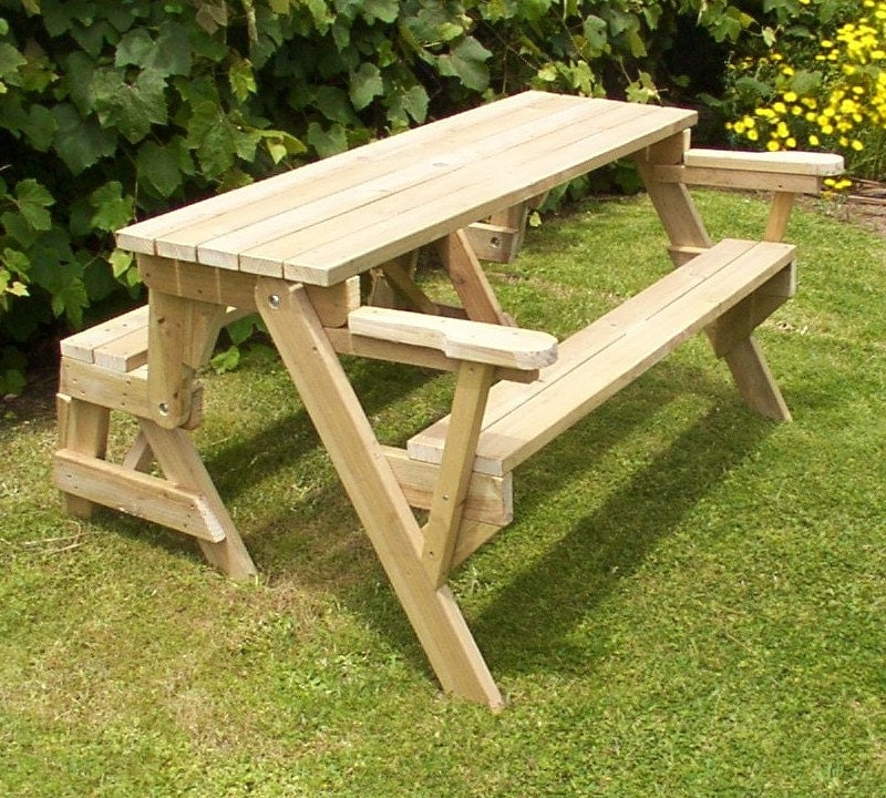 easy picnic table bench plans – ryan clayton deco