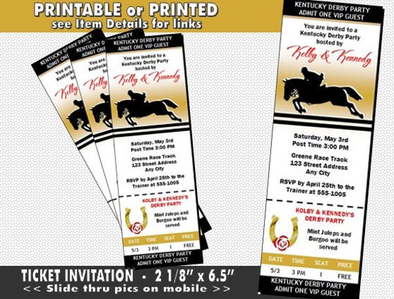 Kentucky Derby Ticket Invitations 6