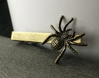 Scary Fathers Day Gift Mens Tie Clip or Spider Tie Clip - Gothic Tie Clip - Mens Accessories - Mens Jewelry - Tie Clips - Spider Tie Clips