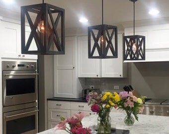 Rustic Industrial Pendant X light. Now on Sale!