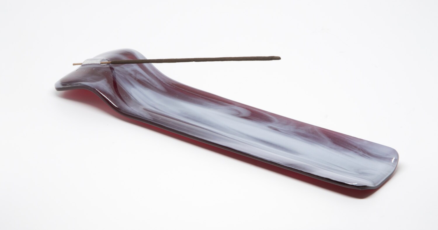 Red Incense Holder Abstract Glass Incense Burner Red