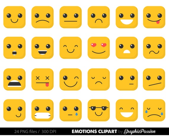 Emotion Clipart Gefühle Clipart Gesichter Collage Sheet Emoji
