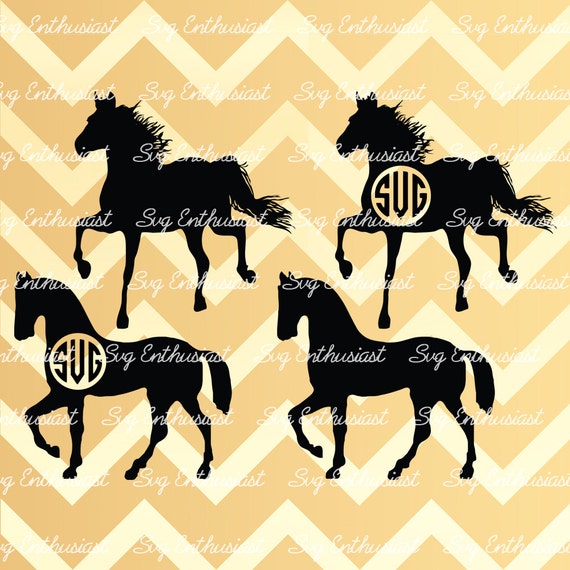 Download Horses silhouette Monogram Frames SVG Horse SVG Horse bundle